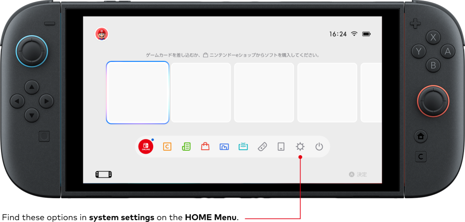 Show the system options